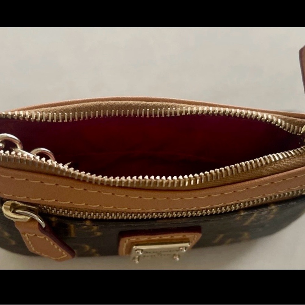 Dooney & Bourke Brown and Tan Logo Keychain Pouch - Picture 5 of 5